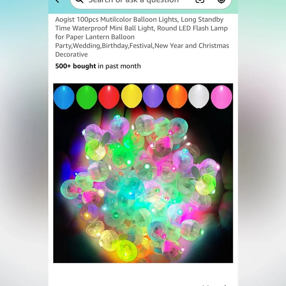 Aogist LED Light-Up Balls For Balloons or Lanterns